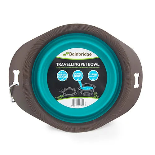 Travelling Bowl Collapsible Teal Green