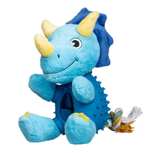 Truddi The Triceratops Treat A Saurus Dog Toy - Pet And Farm 