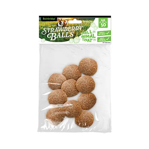 Small Animal Treat Strawberry Ball 10pk - Pet And Farm 