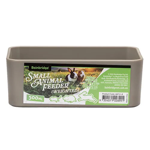 Small Animal Feeder Bowl Weighted Rectangular