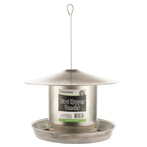 Galvanised Budgie Hopper Food Feeder