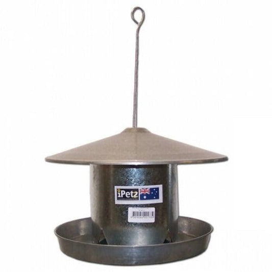 iPetz Galvanised Budgie Hopper Food Feeder - Pet And Farm 