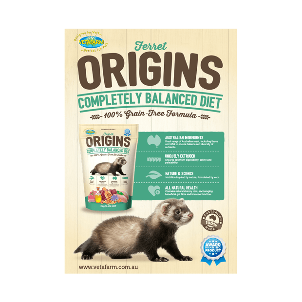 Vetafarm Ferret Origins Diet Food 350g - Pet And Farm 