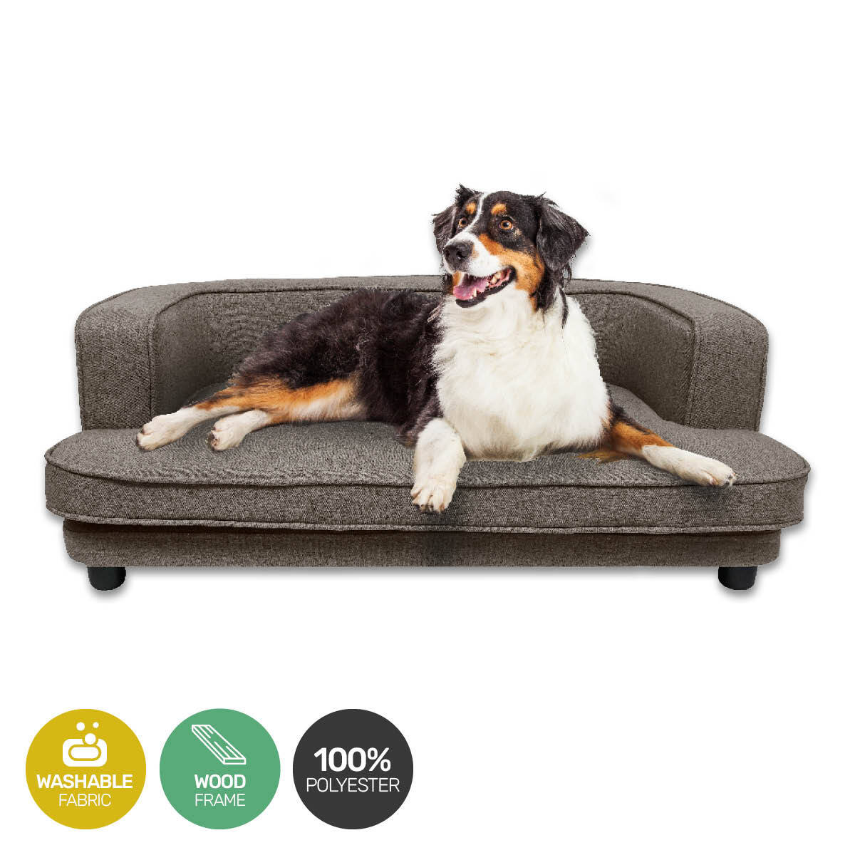 Pet Basic Pet Sofa Bed Stylish Luxurious Sturdy Washable Fabric Brown 98cm - Pet And Farm 