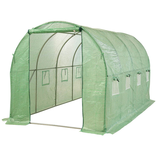 Greenhouse Plastic Film Shed Walk in Outdoor Garden Green House Tunnel Frame - Pet And Farm 