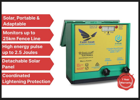 FarmHawk D-Pulse Electric Fence Energiser - Pet And Farm 
