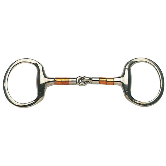 Eggbutt Snaffle w/Copper & SS Rollers & Flat Rings - Pet And Farm