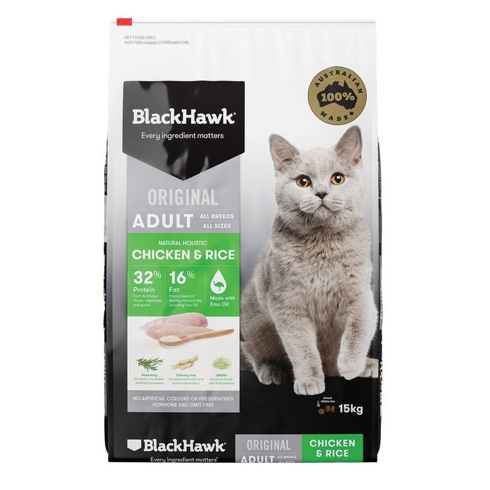 BlackHawk Adult Cat Food Chicken & Rice - Pet And Farm 