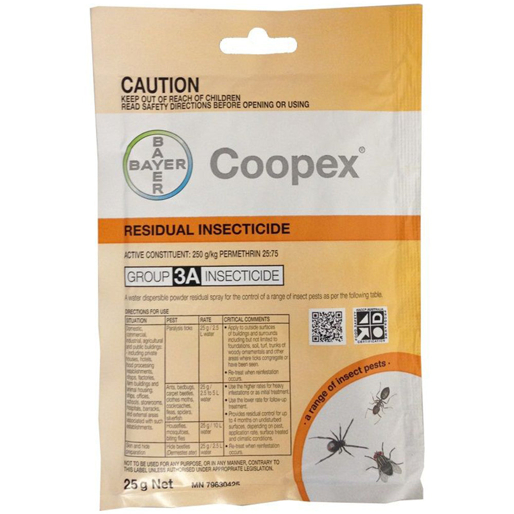 Bayer Coopex Insecticide 25g Sachet Surface/barrier Spray – Equine And Pet