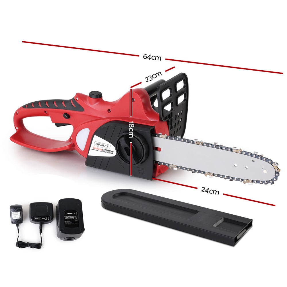 Giantz 20V Cordless Chainsaw - Black and Red - Pet And Farm 