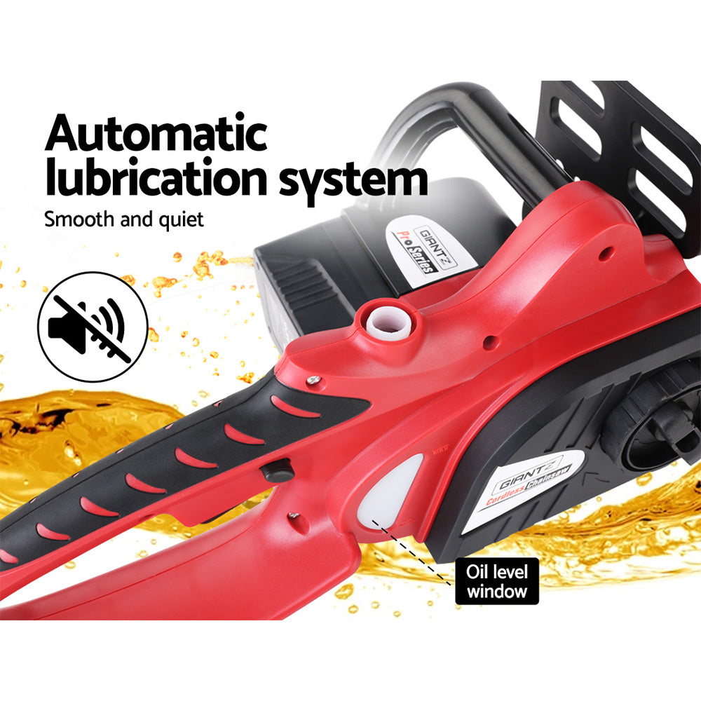 Giantz 20V Cordless Chainsaw - Black and Red - Pet And Farm 