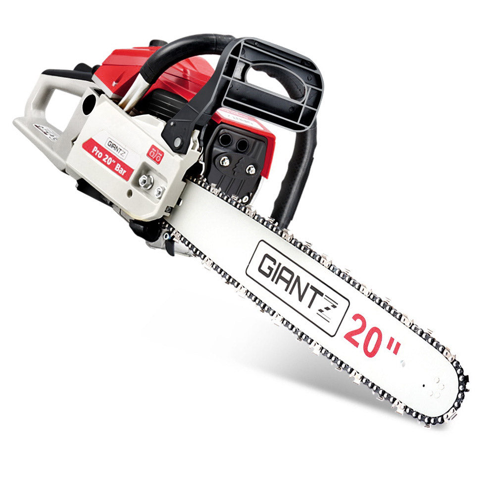 Giantz 58CC Commercial Petrol Chainsaw - Red & White - Pet And Farm 