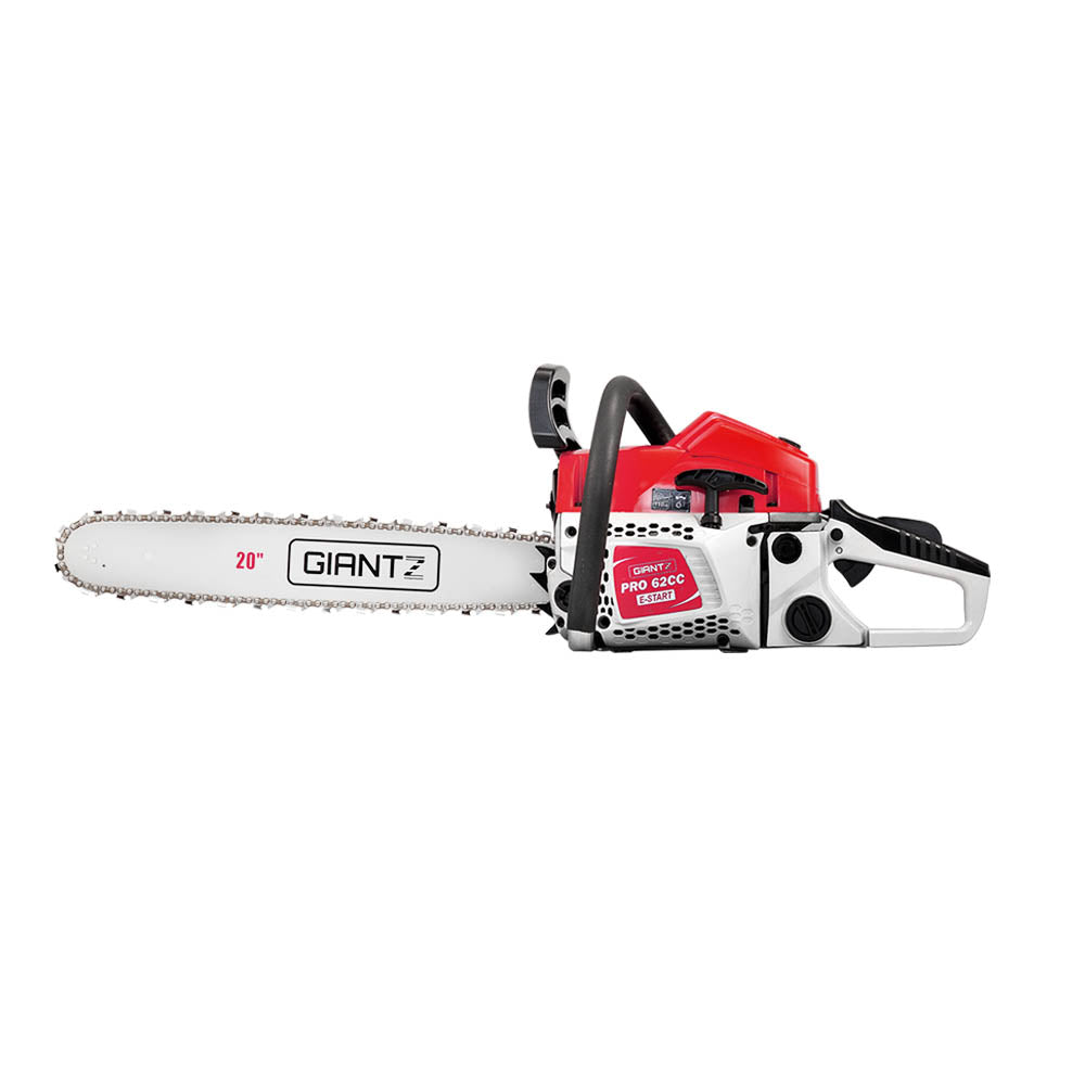 Giantz 62CC Commercial Petrol Chainsaw - Red & White - Pet And Farm 