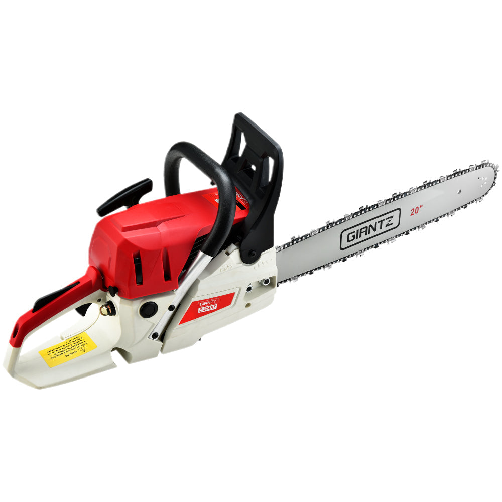 Giantz 62CC Chainsaw Commercial Petrol 20" Bar E-Start 20 Bar Pruning Chain Saw - Pet And Farm 