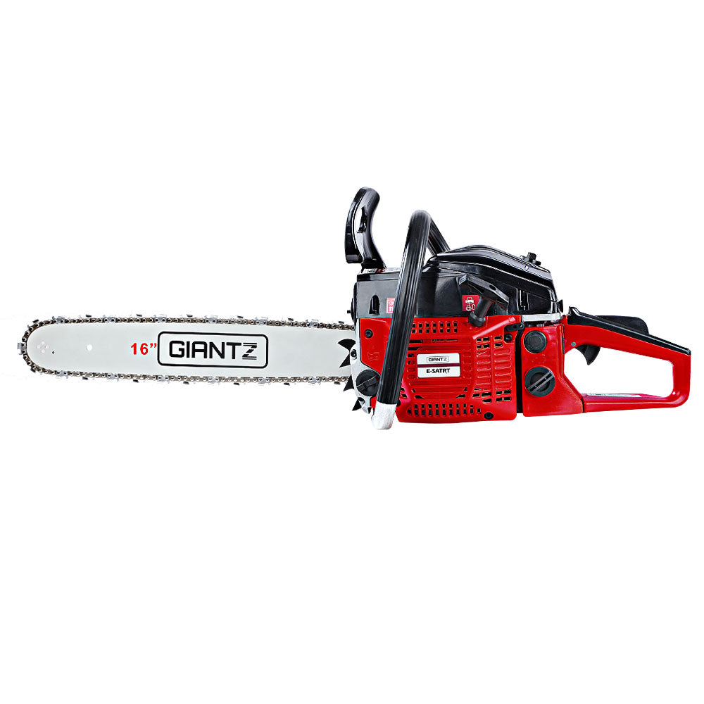 GIANTZ 45CC Petrol Commercial Chainsaw Chain Saw Bar E-Start Black - Pet And Farm 