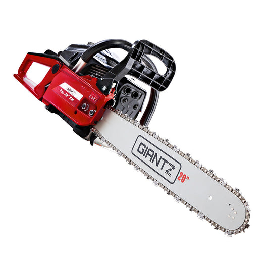 GIANTZ 52CC Petrol Commercial Chainsaw Chain Saw Bar E-Start Black - Pet And Farm 