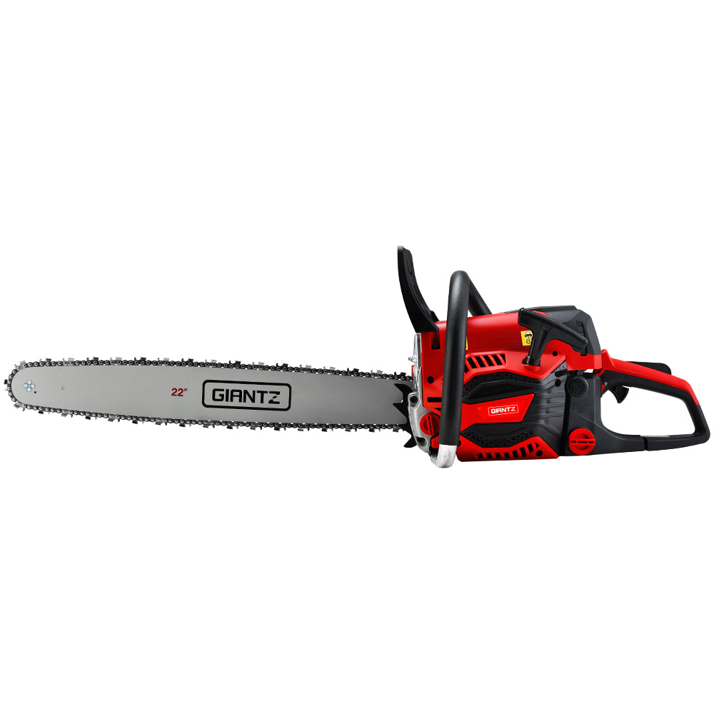 Giantz Chainsaw 58cc Petrol Commercial Pruning Chain Saw E-Start 22'' Bar Top - Pet And Farm 