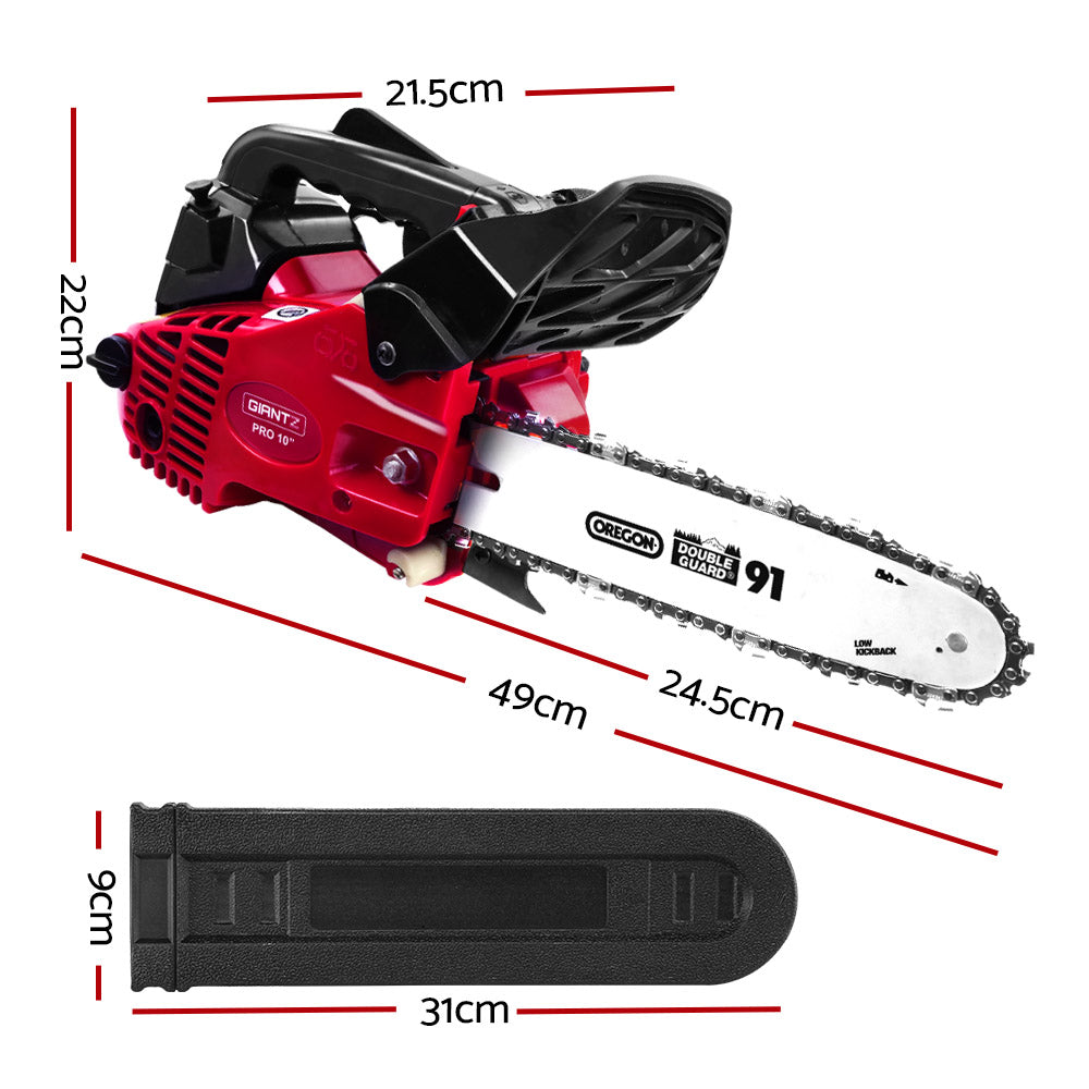 Giantz Chainsaw Chainsaws 10” Oregon Petrol Cordless 25cc Top Handle Chains Saw - Pet And Farm 