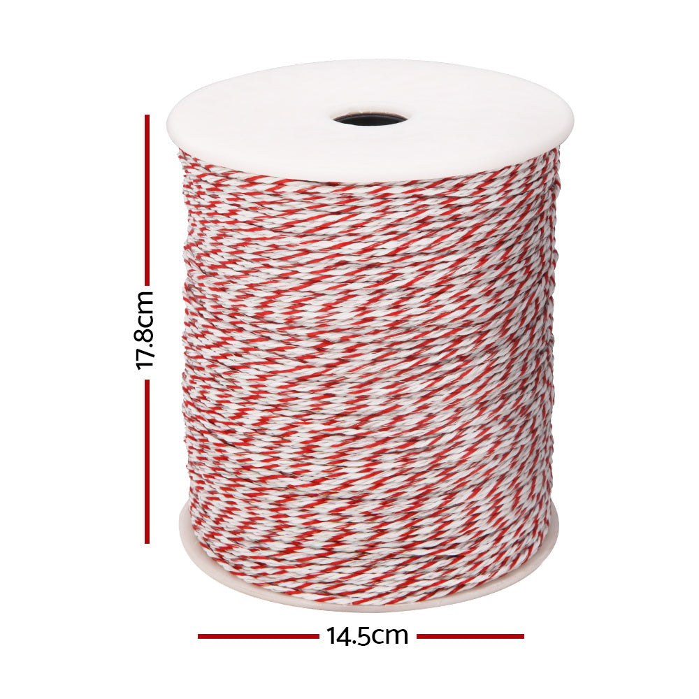 Giantz Electric Fence Wire 500M Fencing Roll Energiser Poly Stainless Steel - Pet And Farm 