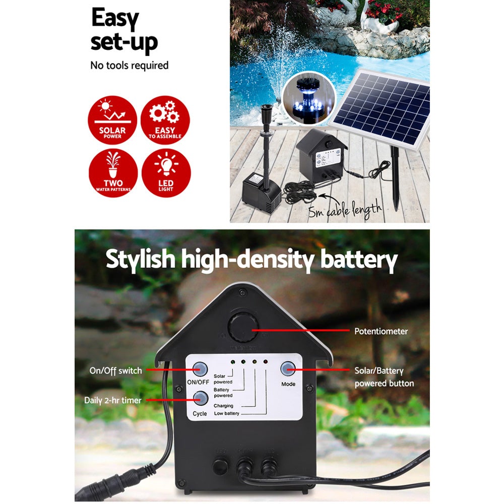 Gardeon Solar Powered Water Pond Pump 60W - Pet And Farm 