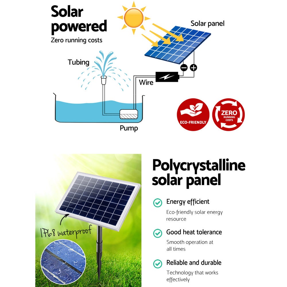 Gardeon Solar Powered Water Pond Pump 60W - Pet And Farm 