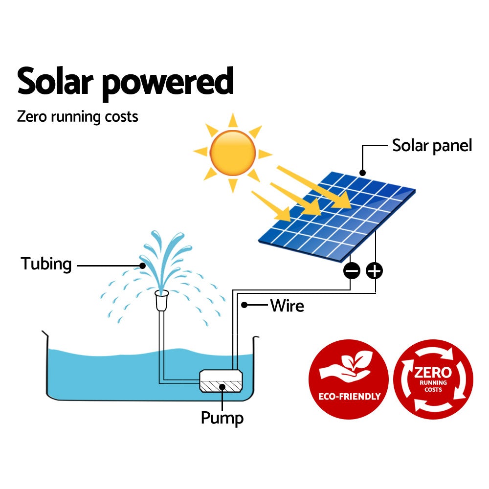 Gardeon 25W Solar Powered Water Pond Pump Outdoor Submersible Fountains - Pet And Farm 