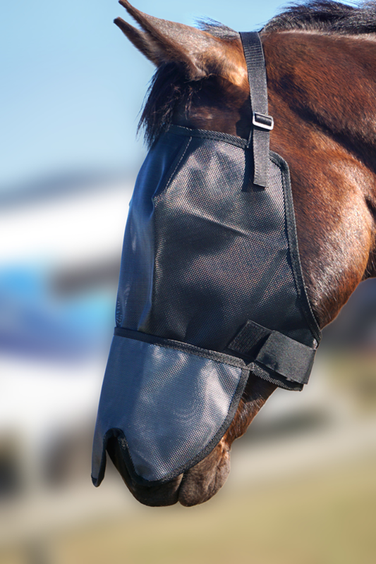 Flyveils By Design 100% Blockout Shaped Nose Cover Flyveil - Pet And Farm