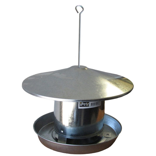 iPetz Galvanised Parrot Hopper Food Feeder 5 Inch - Pet And Farm