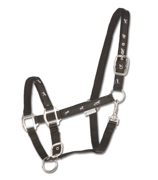 Esperia Little Horses Halter - Black - Pet And Farm 