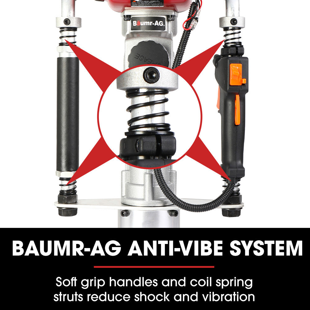 Baumr-AG 38cc 4-Stroke 40cc Petrol Post Driver, with Carry Case & 3 Piling Sleeves - Pet And Farm 