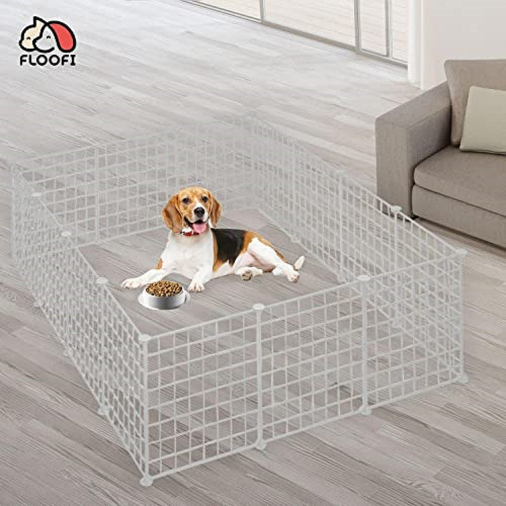 Floofi Small Pet Playpen (White) FI-PP-104-JY - Pet And Farm 