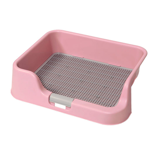 PS KOREA Pink Dog Pet Potty Tray Training Toilet Raised Walls T1 - Pet And Farm 