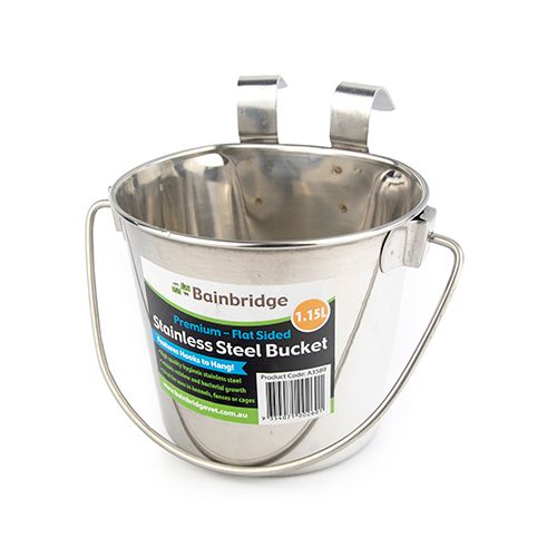 Flat Sided Stainless Buckets - Pet And Farm 