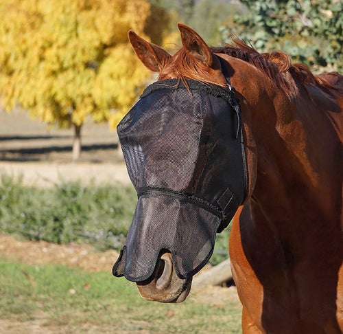 Flyveils By Design Extended Nose Fur Fly Masks - Pet And Farm