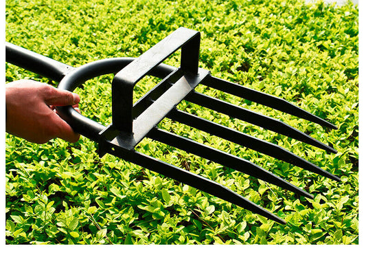 5 Heavy duty Manganese Steel Fork big garden fork Garden deep Digging Fork - Pet And Farm