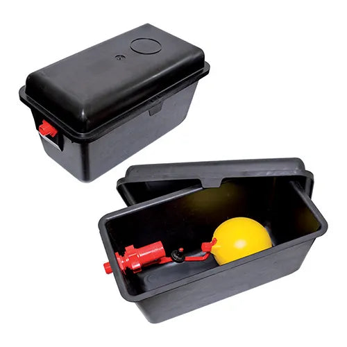 Black Water Tank With Cover & Ball Valve - Pet And Farm